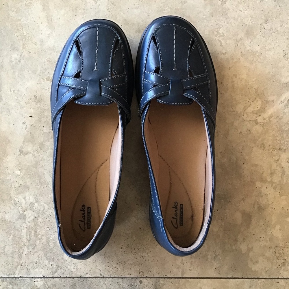 Clarks Evianna Prim Flat Navy size 12m